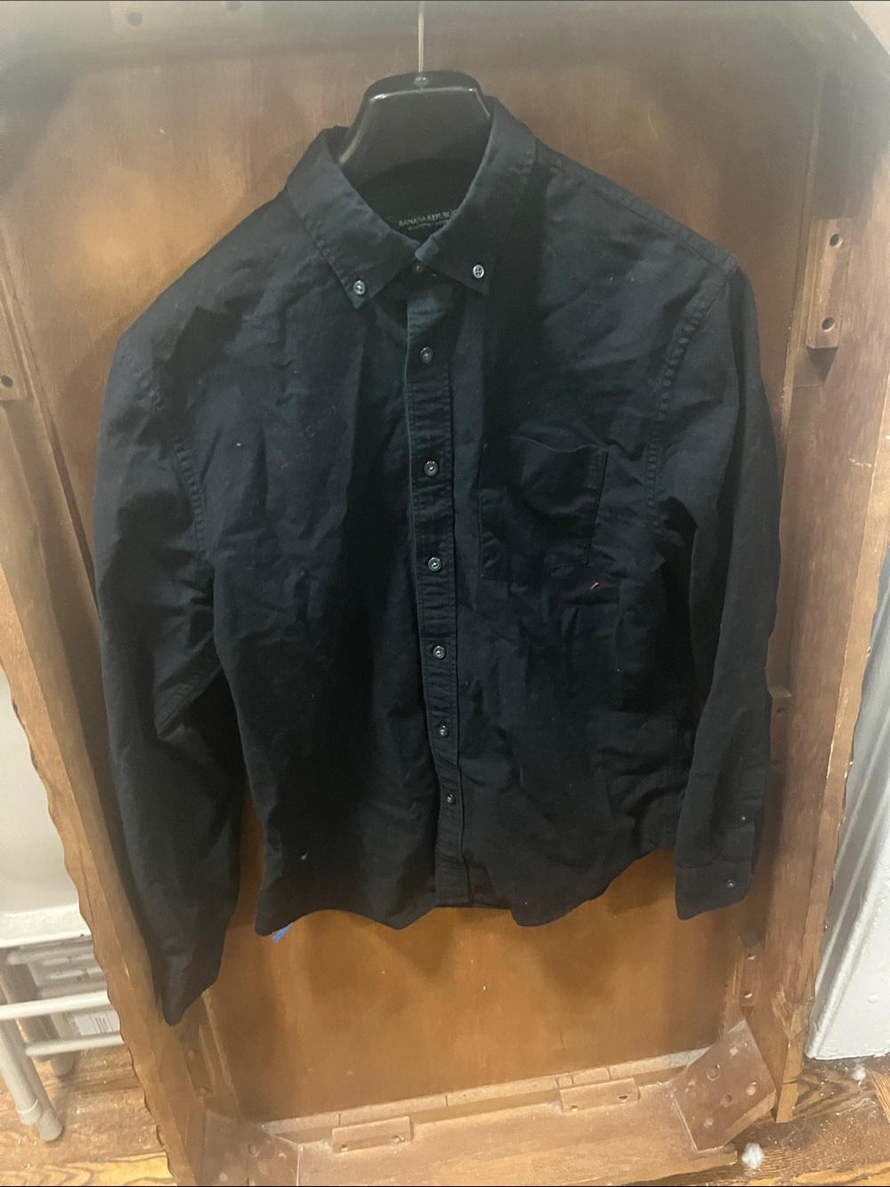 Banana Republic Black slim Oxford